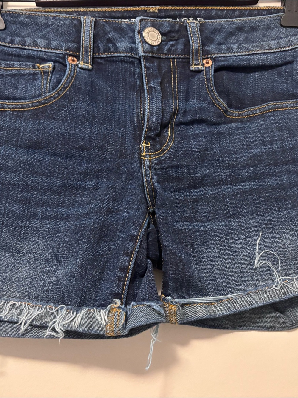 American Eagle Outfitters Dark Blue Denim Cutoff Shorts